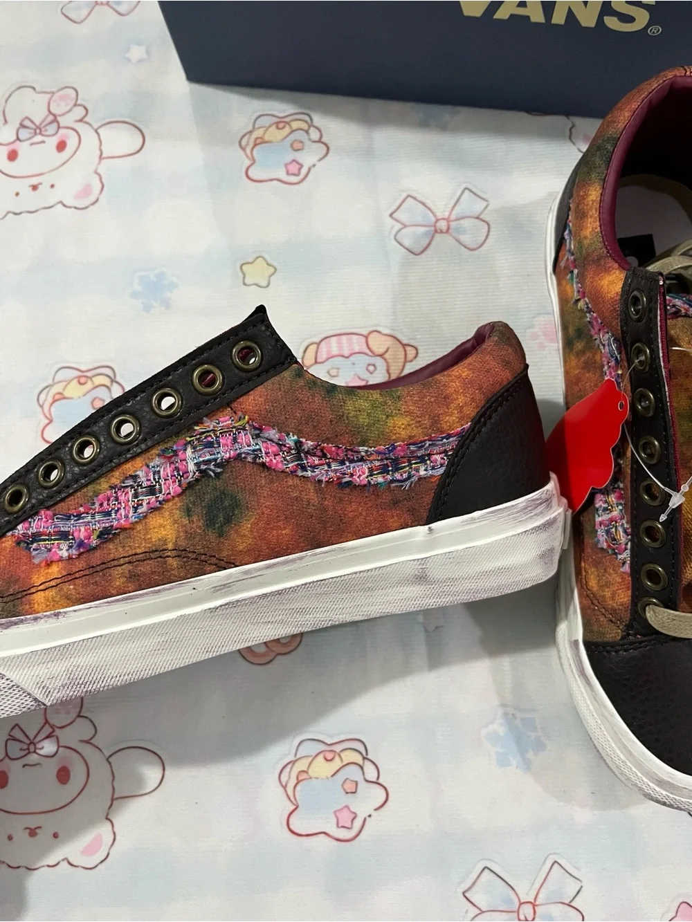 Vans Multicolor Patchwork Low Top Sneakers with Black Toe
